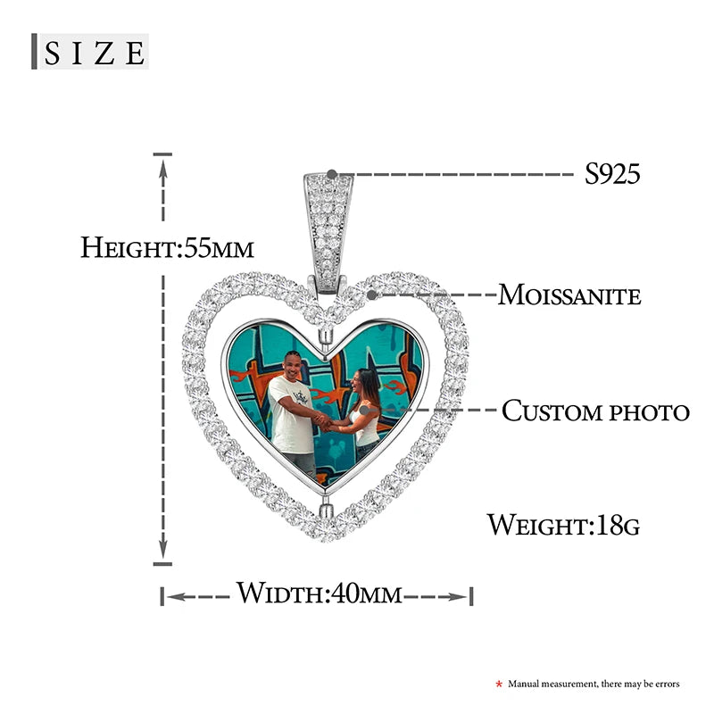 TUHECN Moissanite Pendant Necklace 925 Sterling Silver