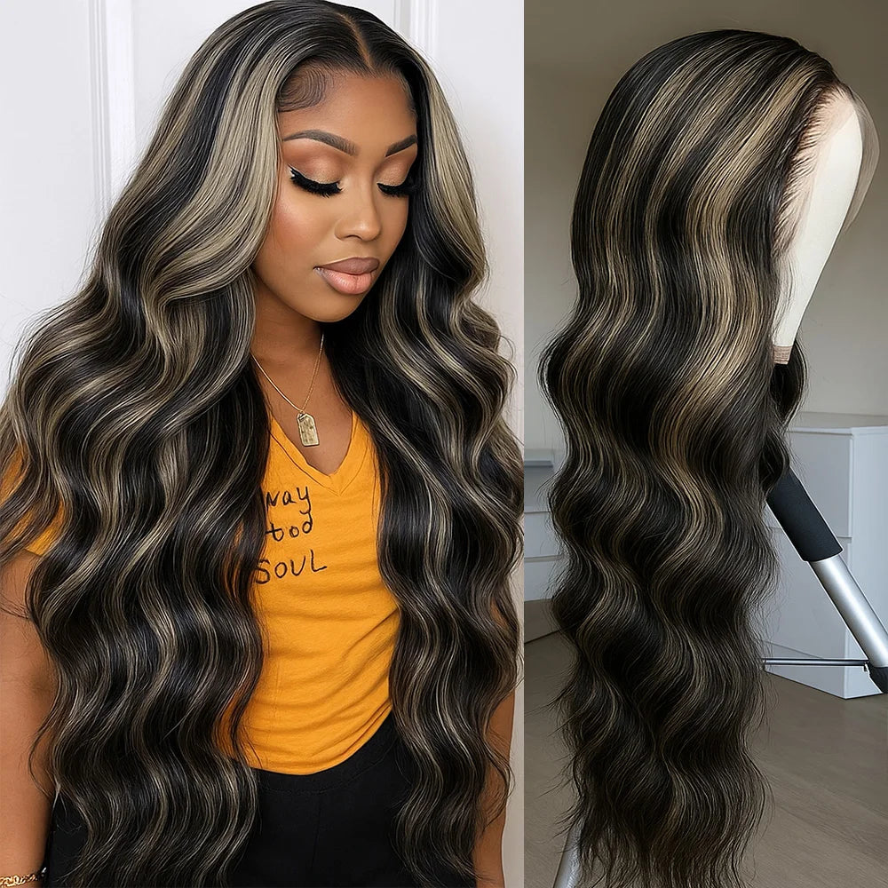 Wig Queen Balayage Body Wave Lace Front Wig Brazilian Hair