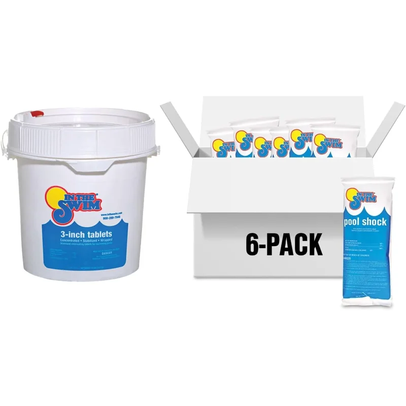 XMSJ Pool Shock And Chlorine Bundle 68% Cal-Hypo Tablets