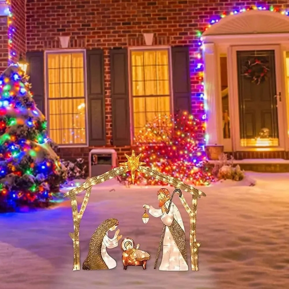 Hot Sale Outdoor Lighted Nativity Scene With light Waterproof Nativity Scene Christmas Decoration Easter Yard Decoration