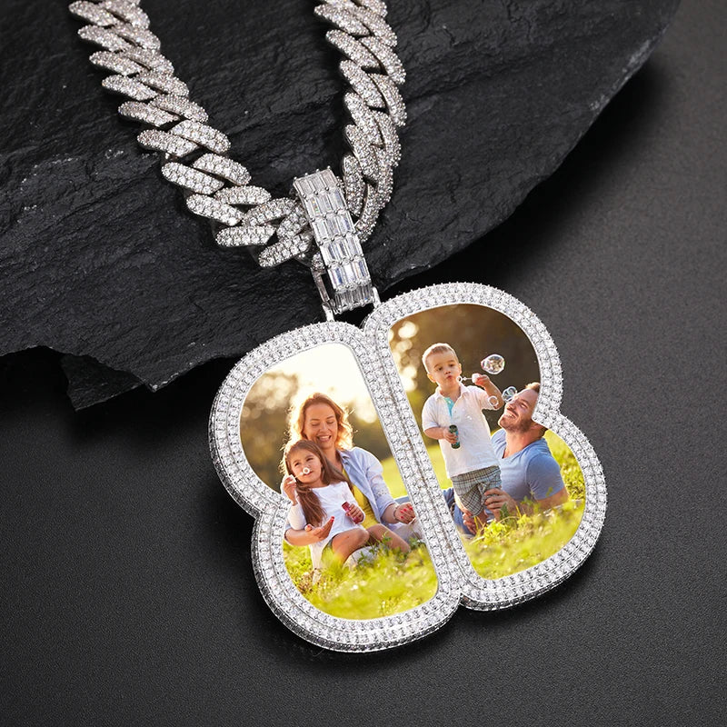 TUHE Custom Photo Pendant Necklace For Men Moissanite