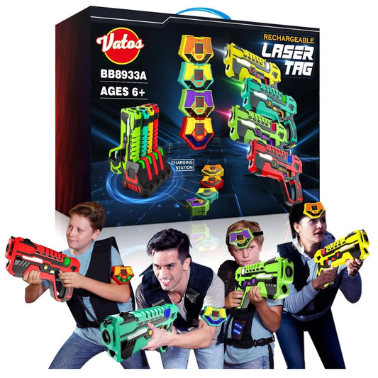 VATOS Rechargeable Laser Tag Set 4 Pack With Receivers Indoor