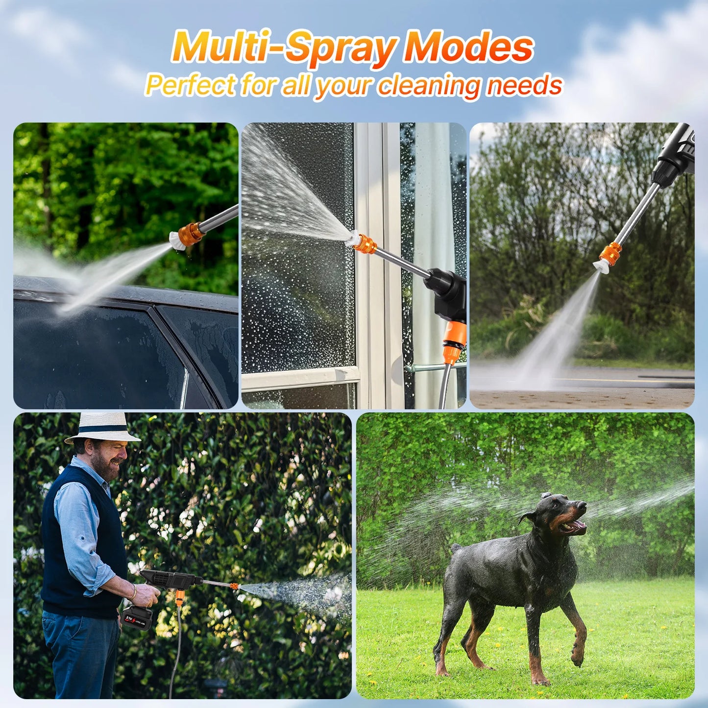 Hign-concerned Cordless Pressure Washer 3-In-1 Nozzle