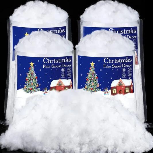 500/100G Christmas Fake Snow Artificial Cotton White Snow Fluffy Fiber Stuffing Snow Covering for Winter Xmas Tree Party Decor