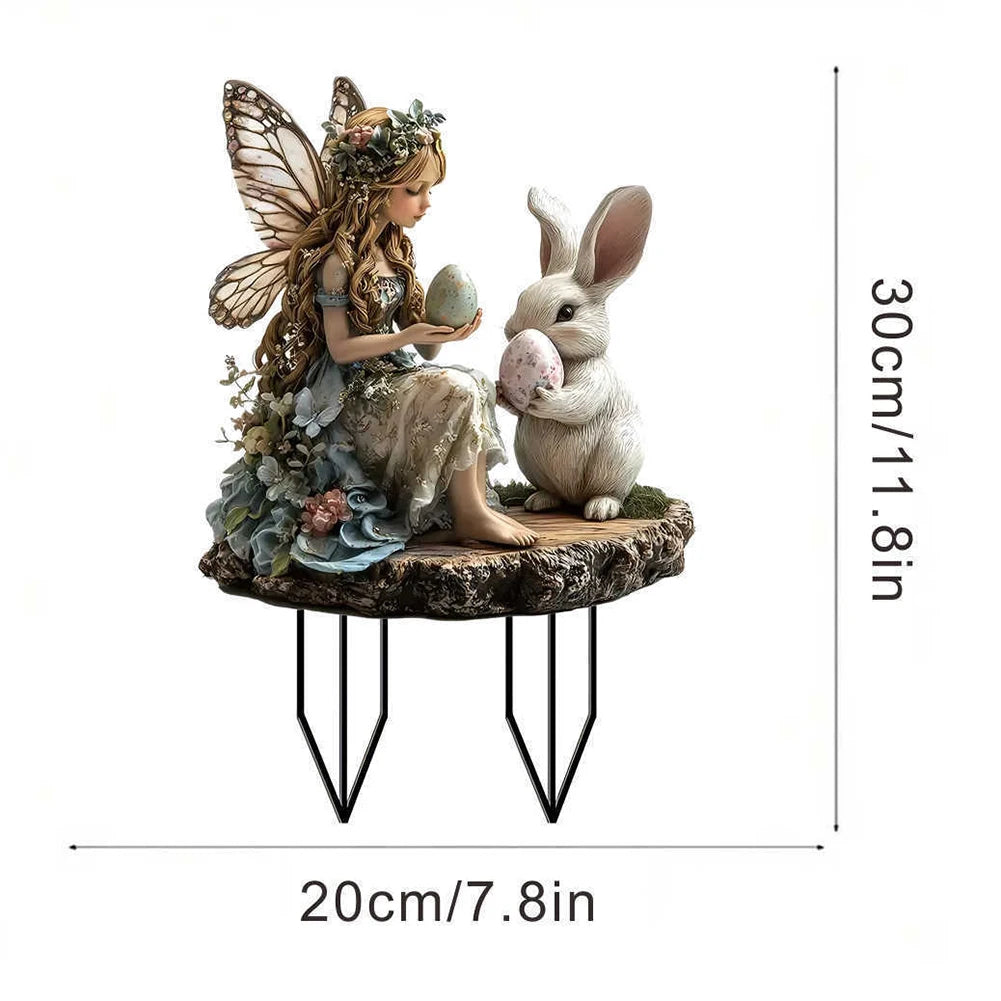 Easter Garden Stake Decor Multi-Function Courtyard Statue High-Quality Acrylic Figurine Waterproof Patio Sculpture Outdoor Decor
