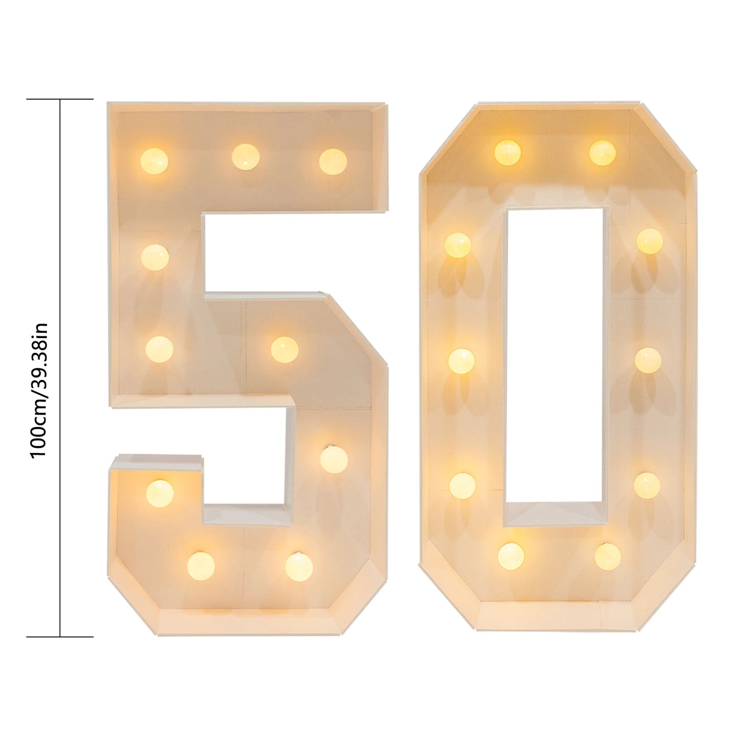 Color 50th Birthday Light Up Marquee Frame With 50 Numbers