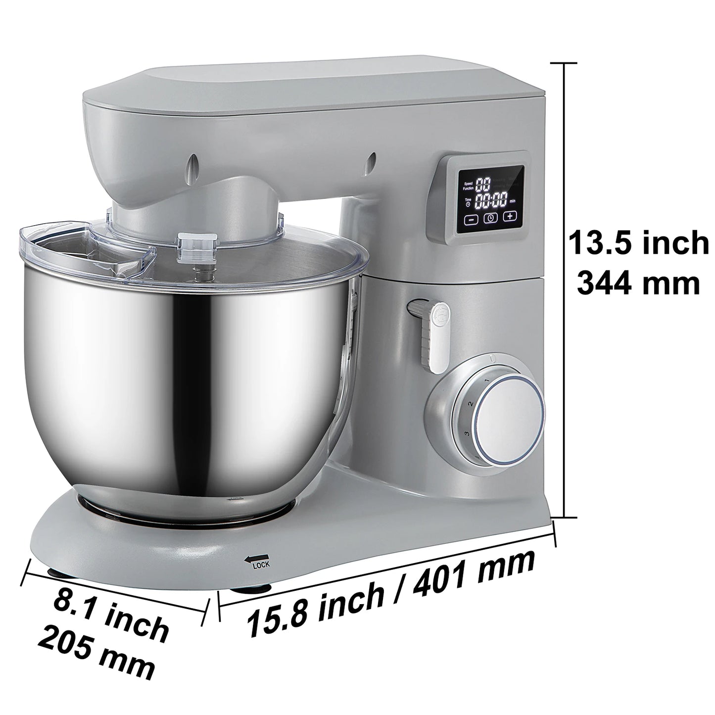 VEVOR 5-In-1 Stand Mixer With Stainless Bowl Dough Hook