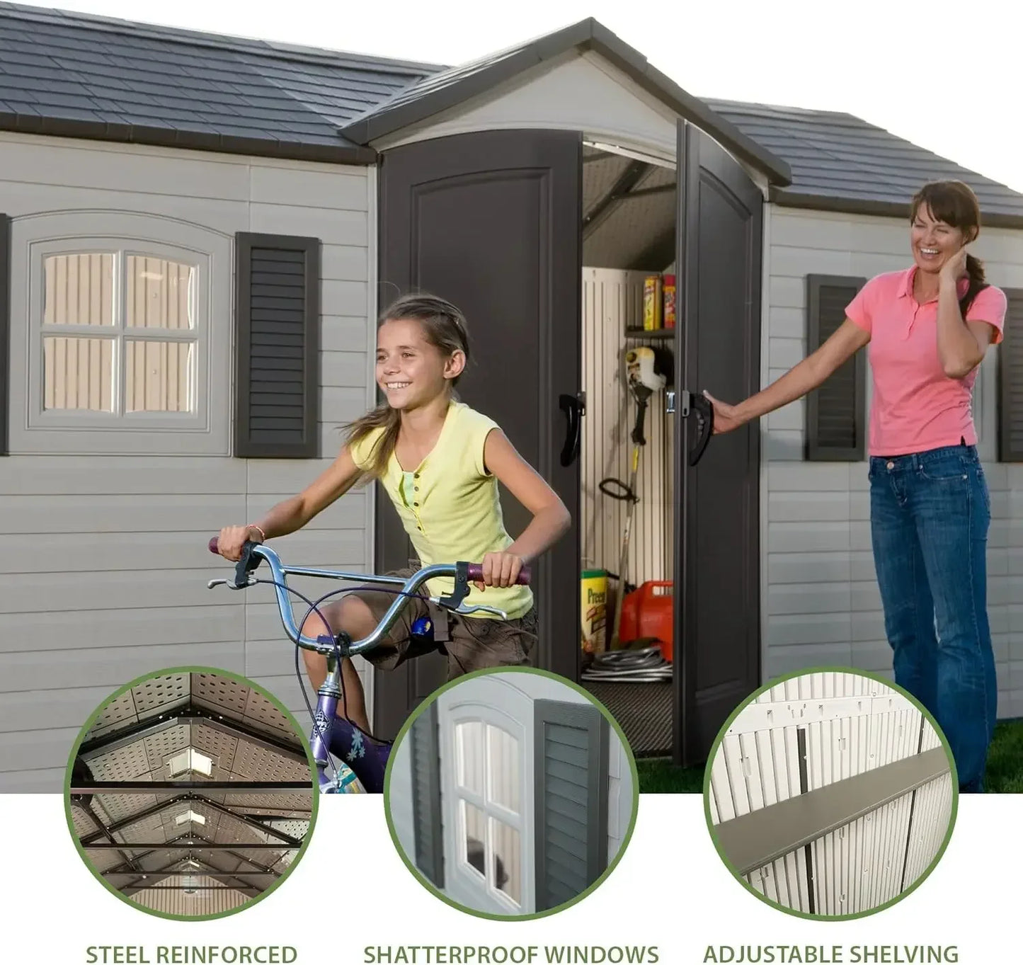 Outdoor Storage Shed Heavy Duty Garden Shelter Weatherproof UV Resistant