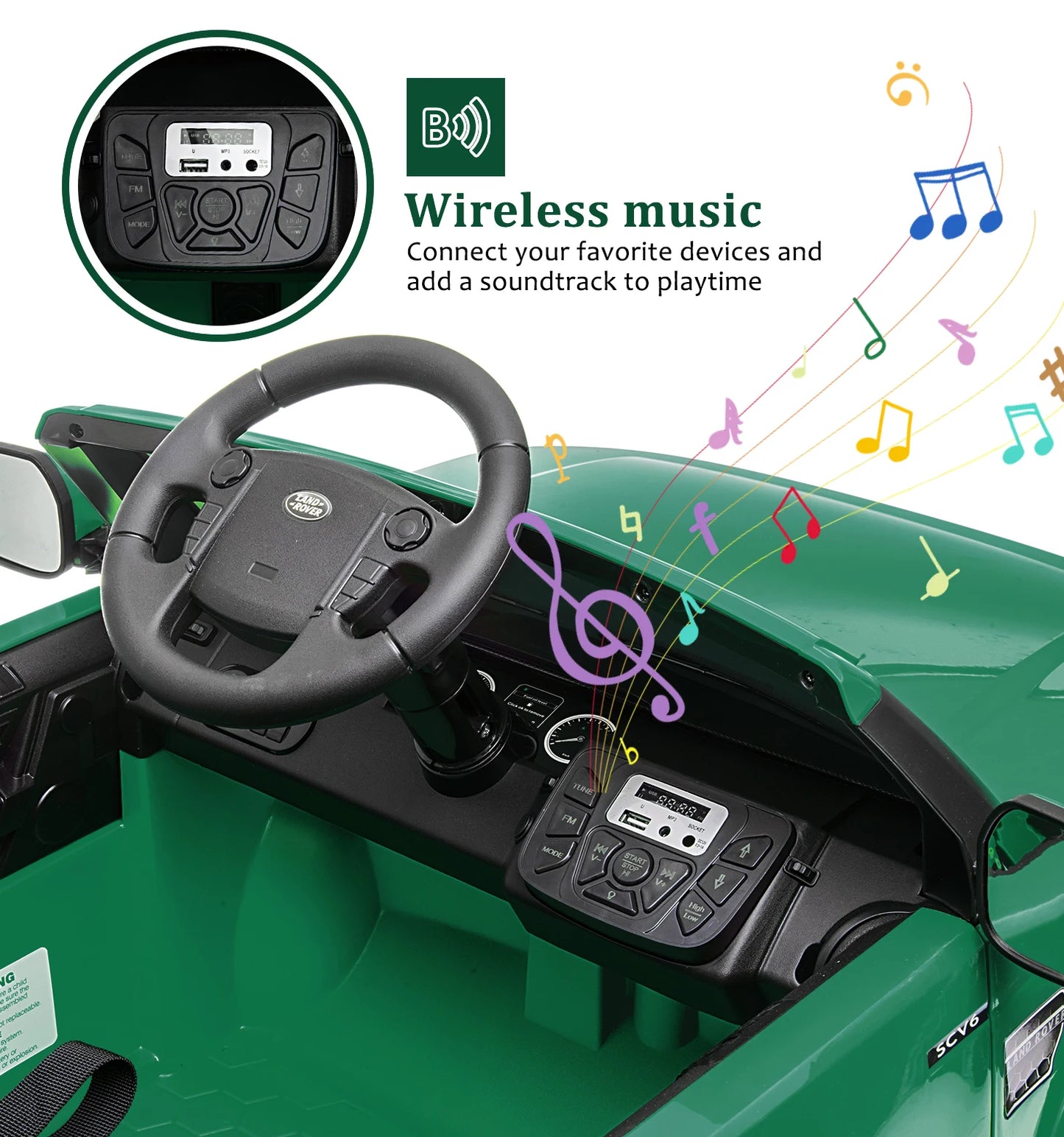 12V Dual-Drive Kid's Toy Car with Parent Remote Control/Hood Storage Electric Car with MP3 Player/LED Light AUX Interface 3-8YRS