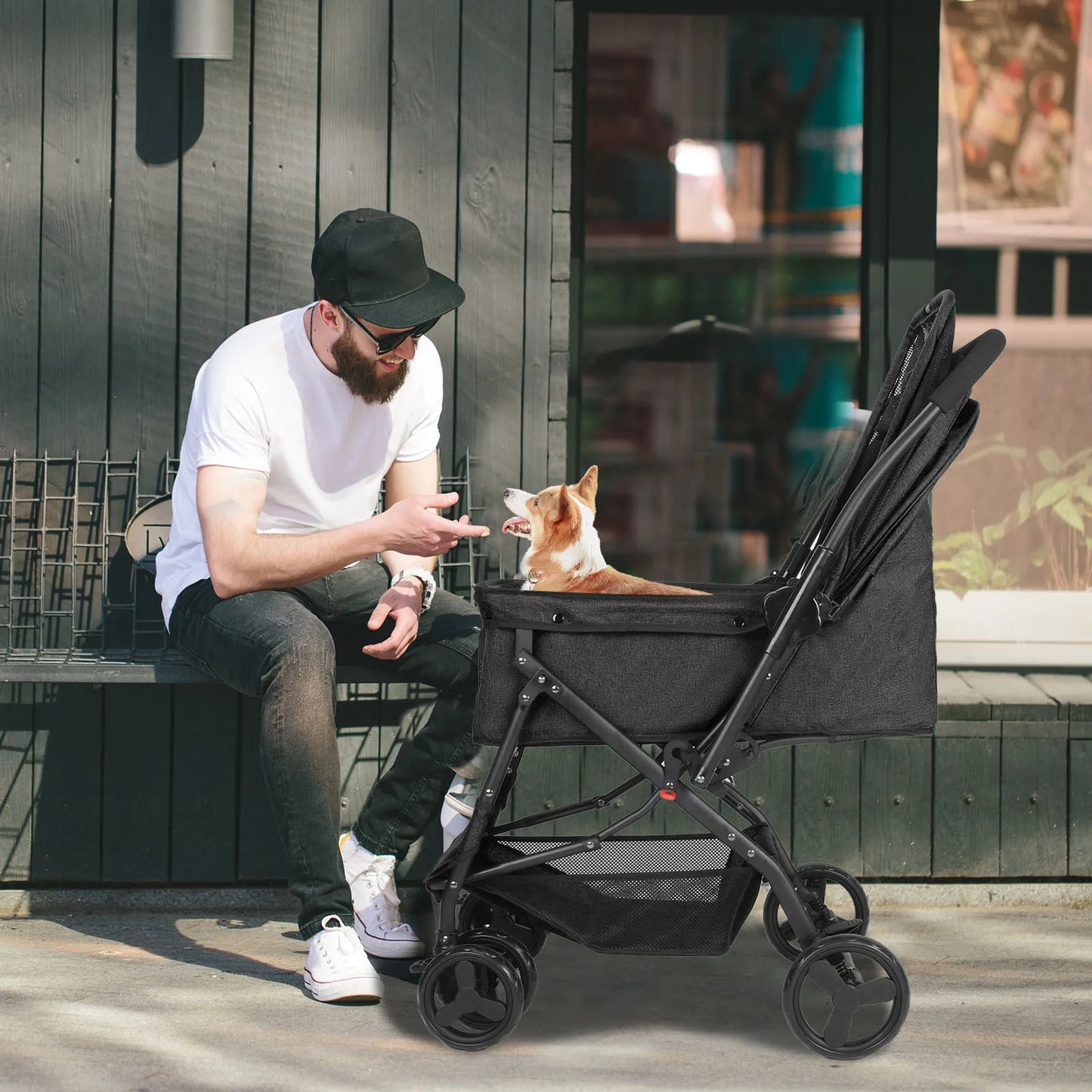 Breed Dog Stroller For Cats And Dogs With Poop Bags