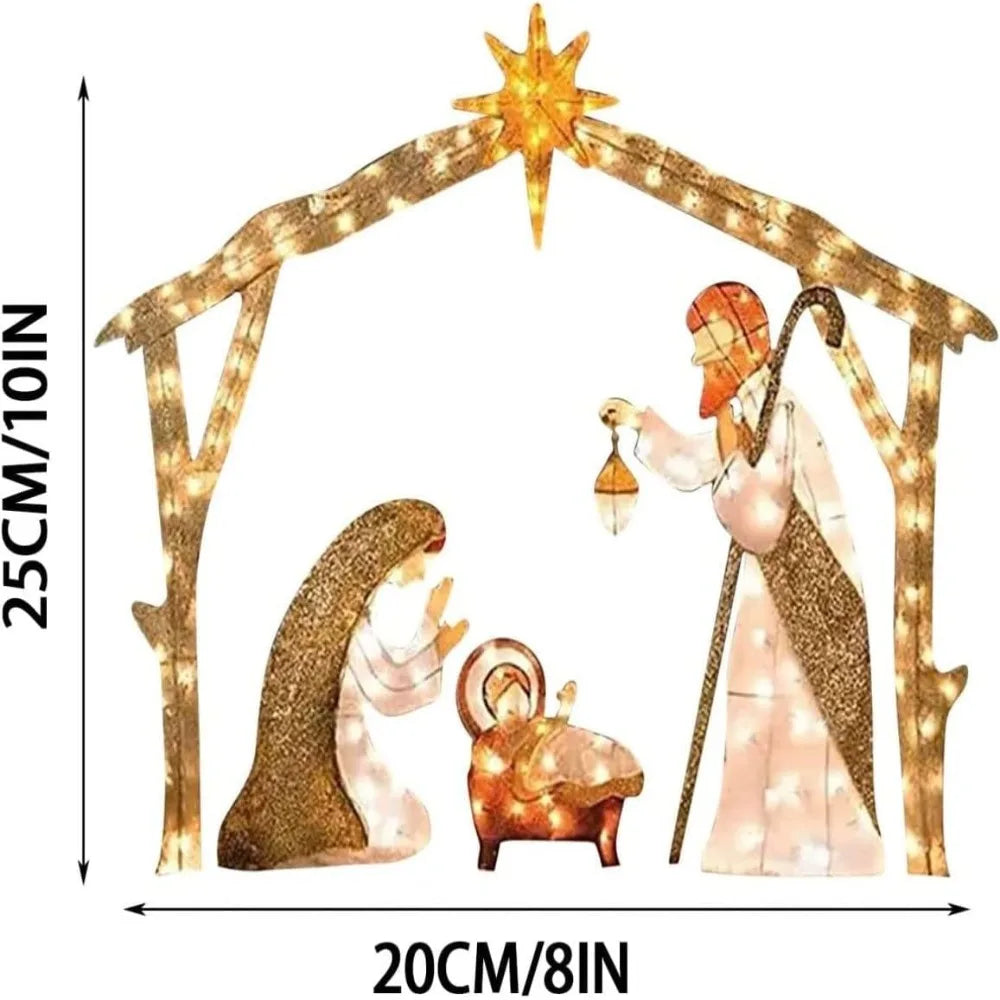 Hot Sale Outdoor Lighted Nativity Scene With light Waterproof Nativity Scene Christmas Decoration Easter Yard Decoration