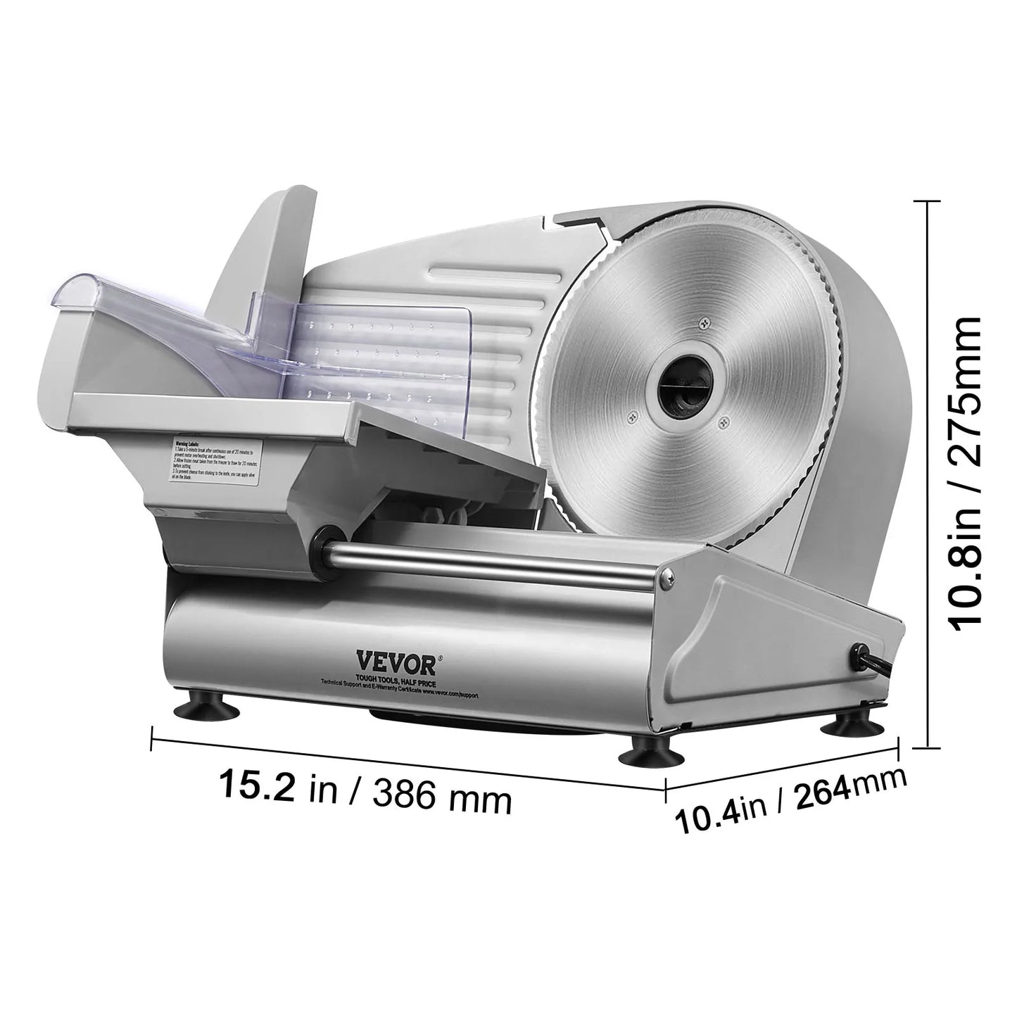 Vevor Meat Slicer Electric Deli Slicer Adjustable Thickness