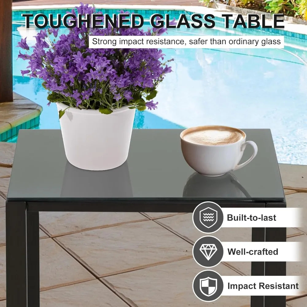 General Use Outdoor Patio Set With Wicker Chairs And Table