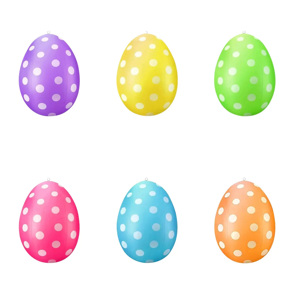 Easter Balloon Inflatable Giant Egg Easter Multifunction Ornament Ball Colorful Egg Balloon for Outdoor Garden Yard Lawn Pendant