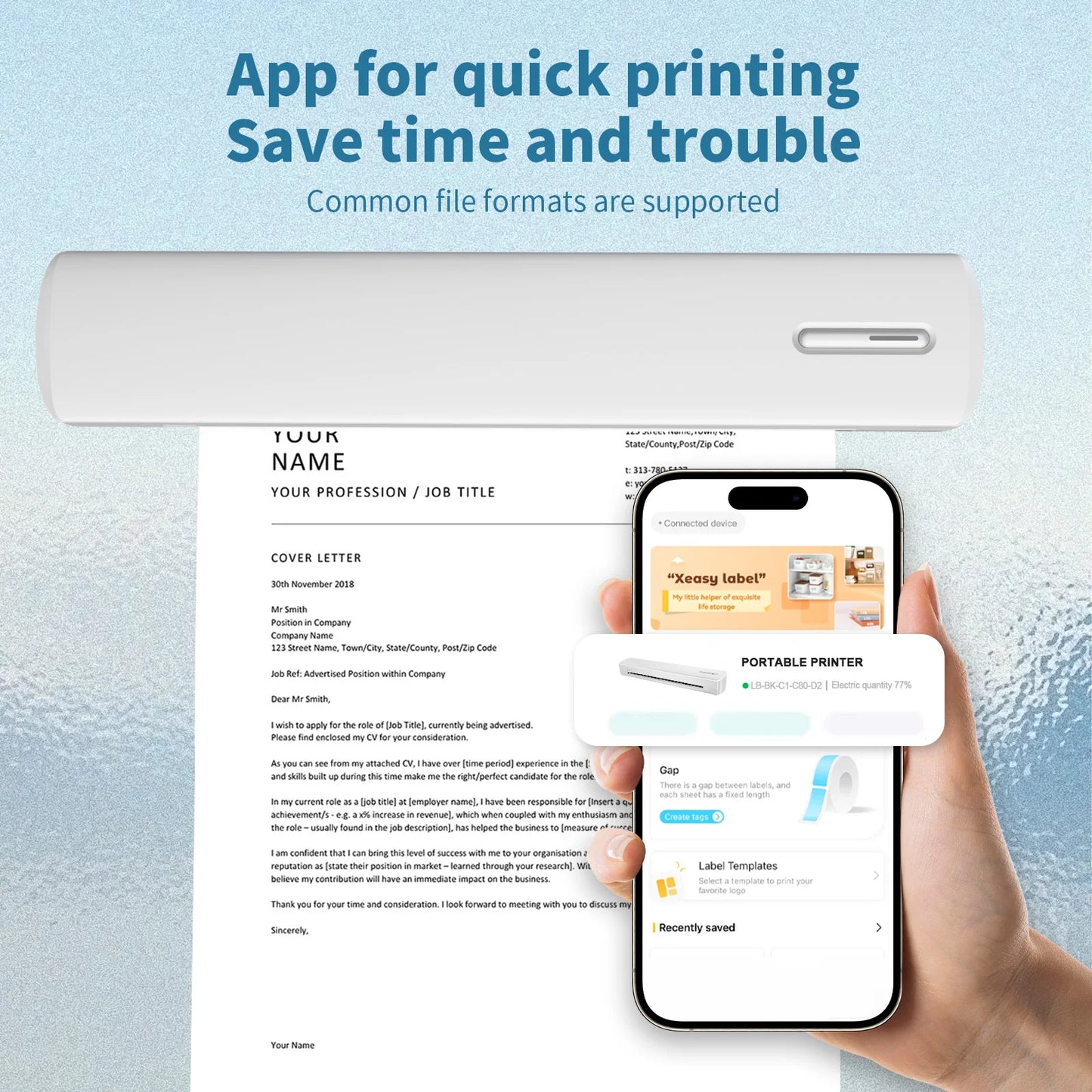 TakeYou Portable Wireless Inkless Thermal Printer Android iOS 300DPI