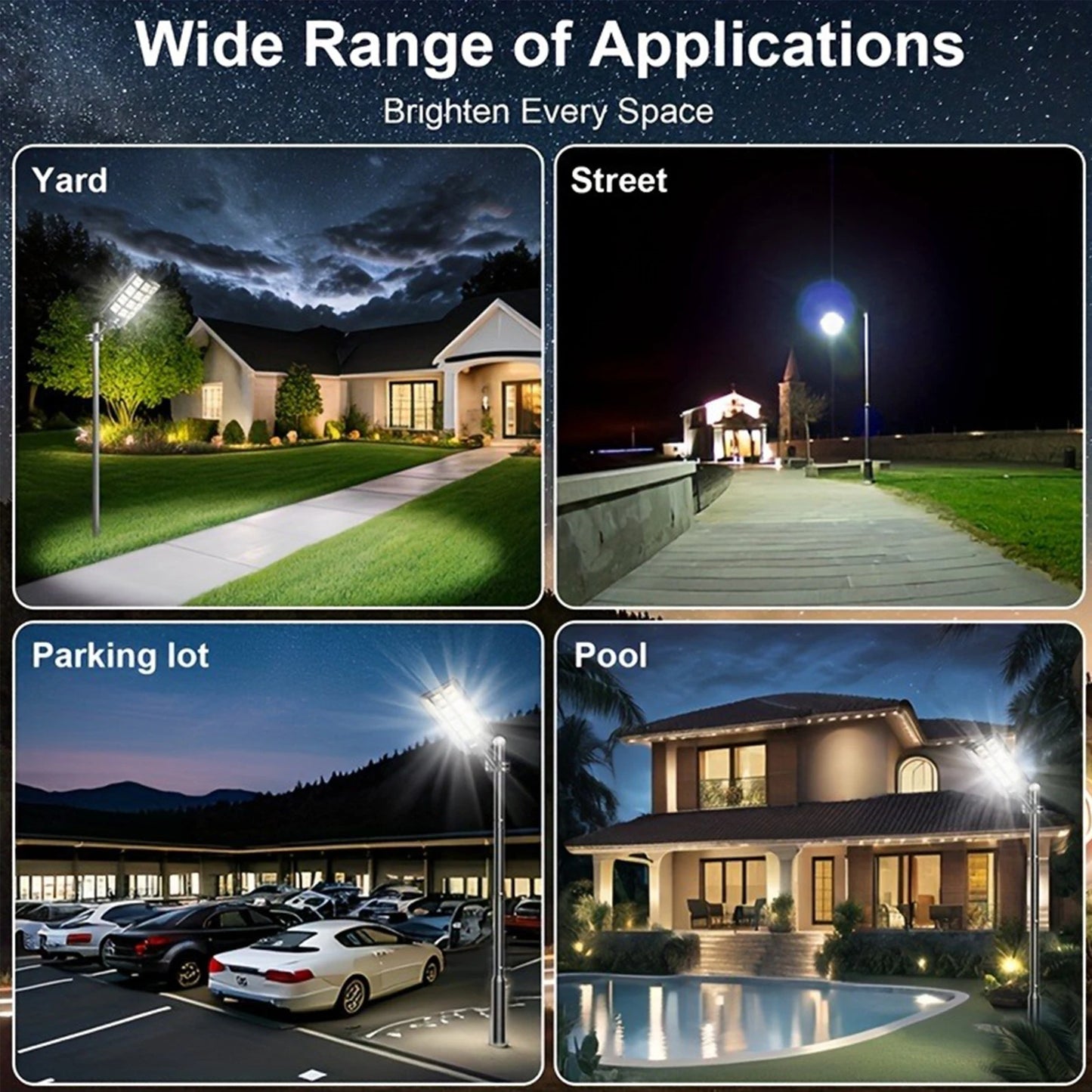 KIQUNE 5000W LED Solar Street Light With Motion Sensor Remote