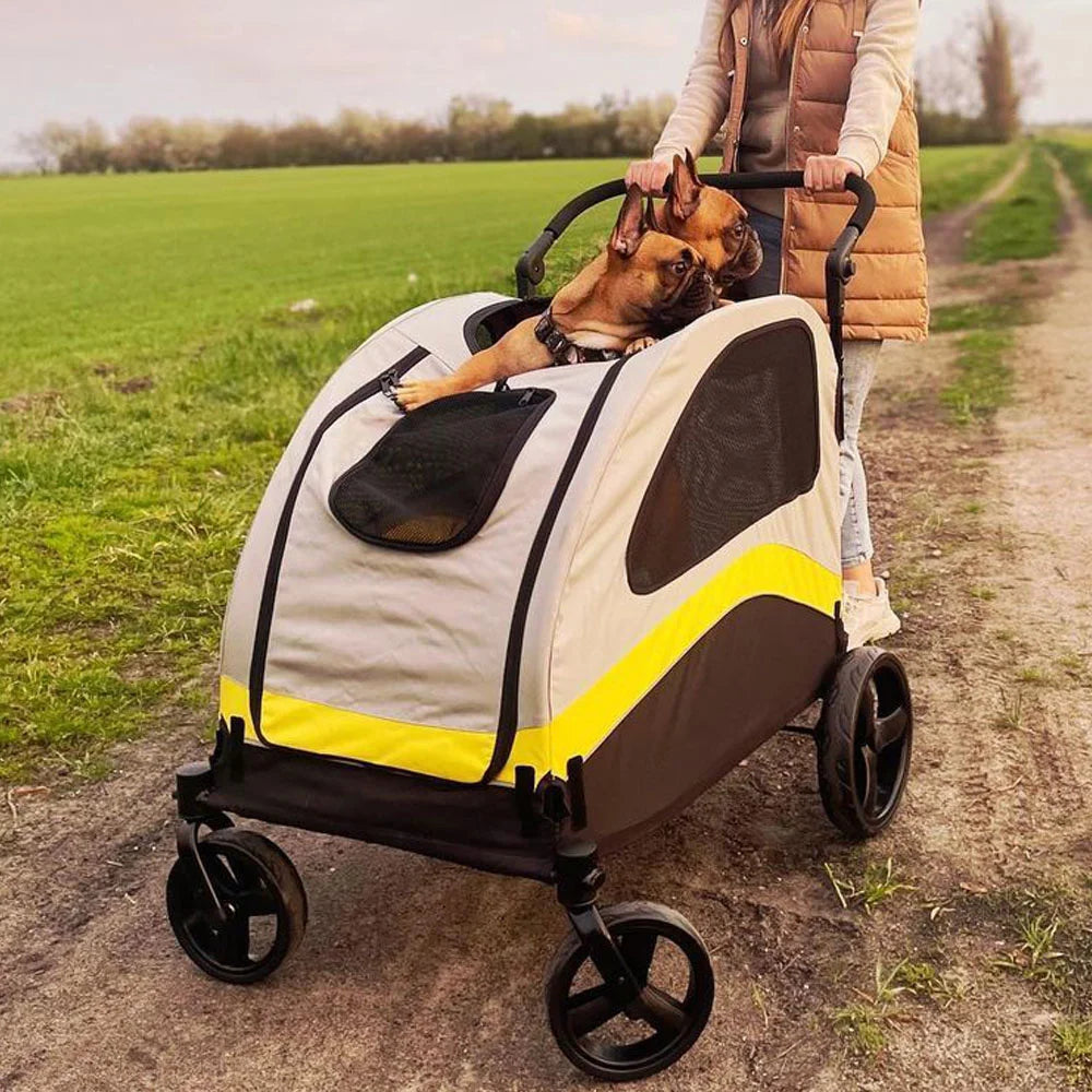 Foldable Four Wheel Dog Stroller Pram Travel Jogger Wagon