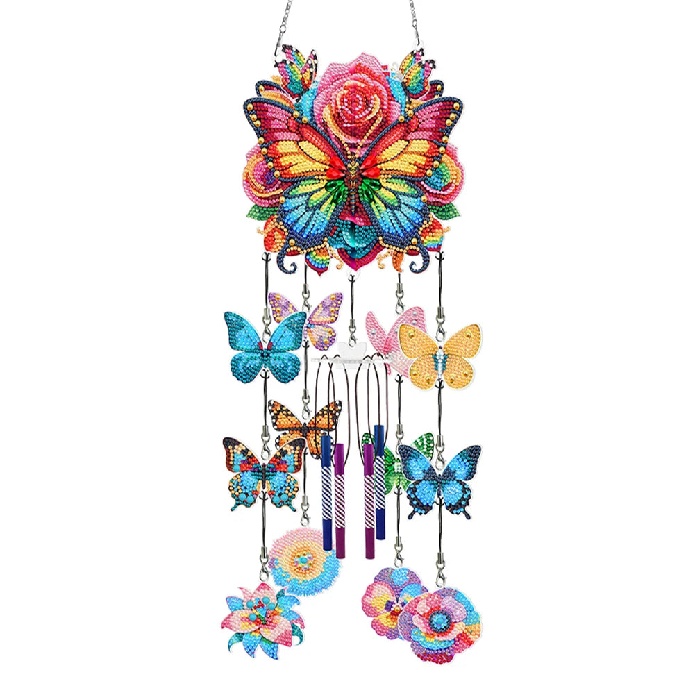 Frame Butterfly Wind Chime Diamond Painting Hanging Pendant