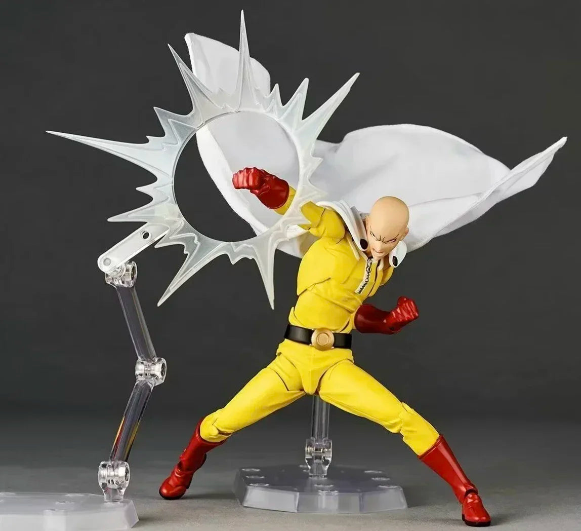 New Hot One Punch Man Saitama Amazing Yamaguchi Revoltech Saitama In Stock Anime Action Collection Figures Model Toys Gifts