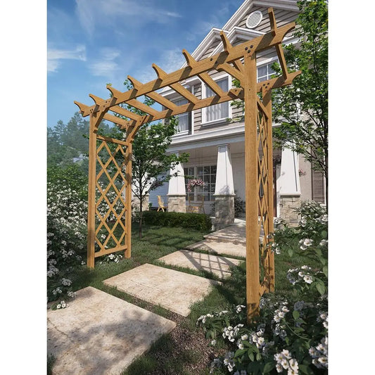 Rustic Garden Decor Shade Arch Arbor Outdoor Yard Accent