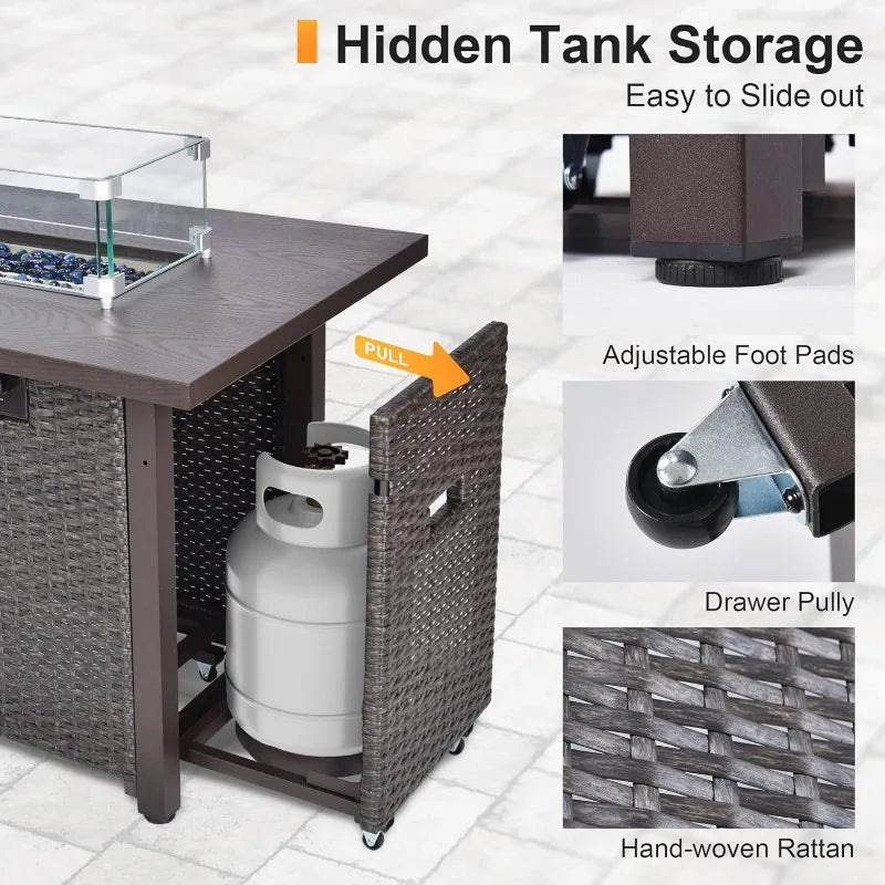Propane Fire Pit Table With Auto Ignition And 50,000 BTU