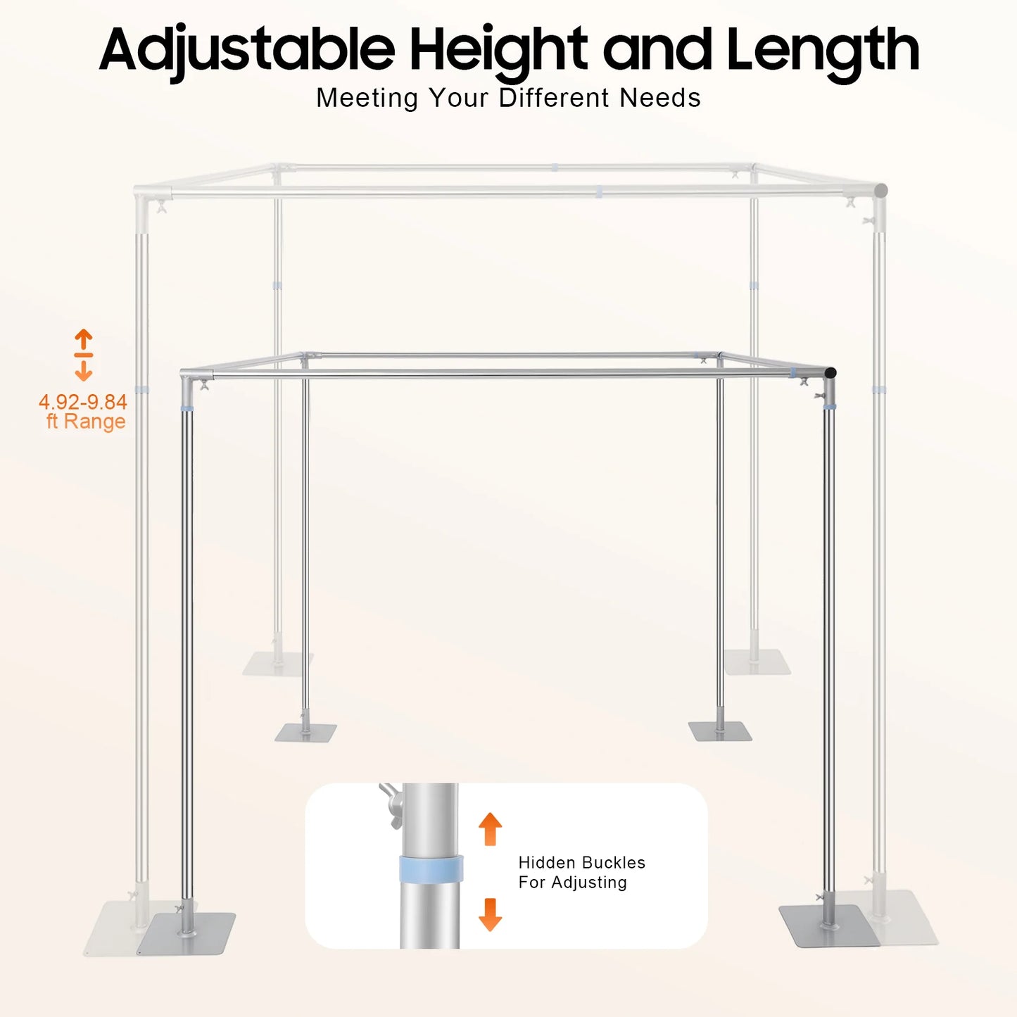 Frame Outdoor 4 Post Backdrop Stand Kit For Weddings