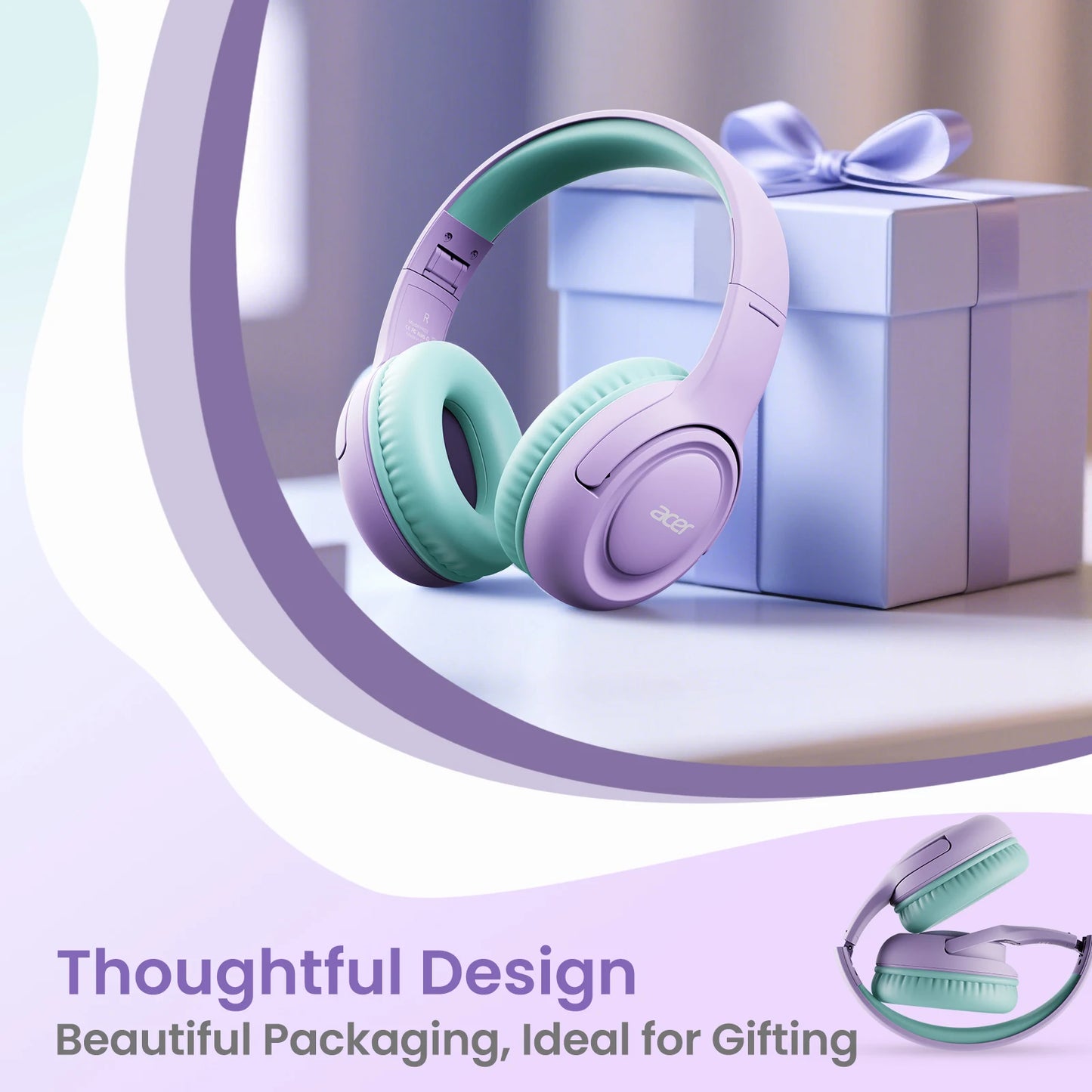 Acer Kids Headphones Wired For School With Volume Limiter