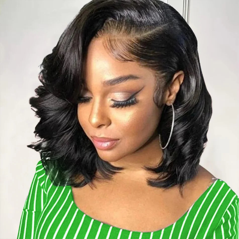 Wear And Go Glueless Bob Wig Human Hair Short Body Wave Lace Front 4x4 HD Lace Closure