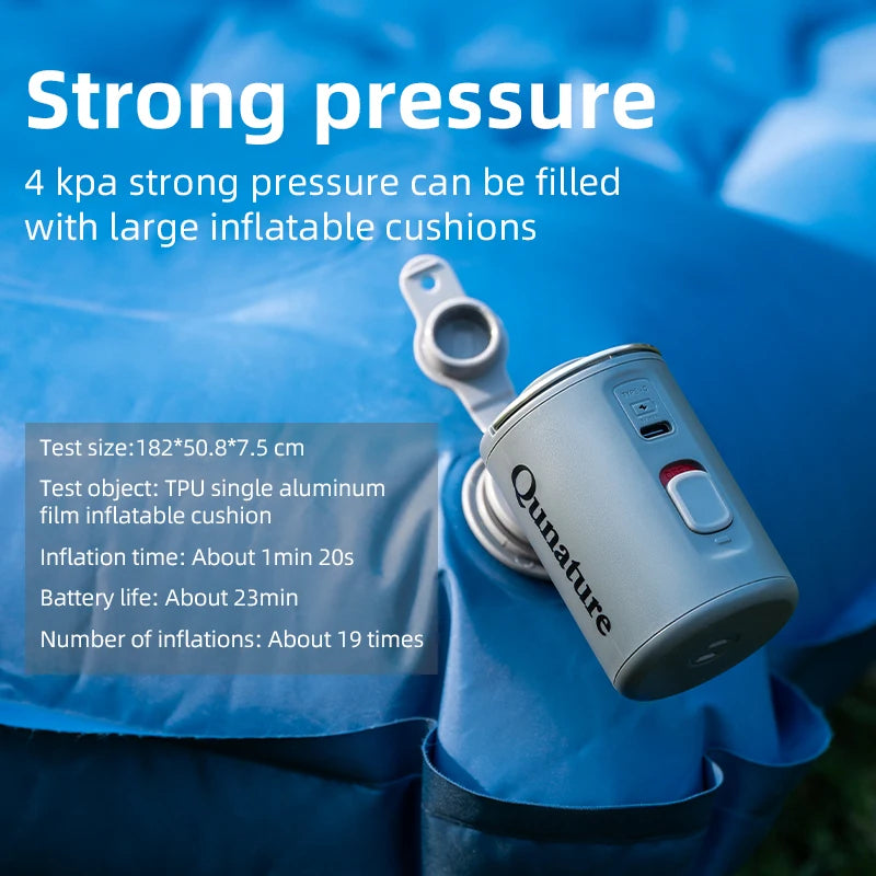 Qunature Multifunctional Electric Air Pump - Outdoor Mini Portable for Camping Air Mattress Swimming Ring Inflation & Deflation