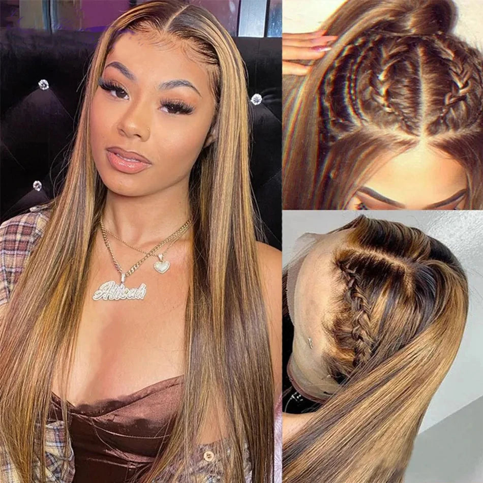 YesWigs Highlight 100 Brazilian Human Hair Lace Front Wig