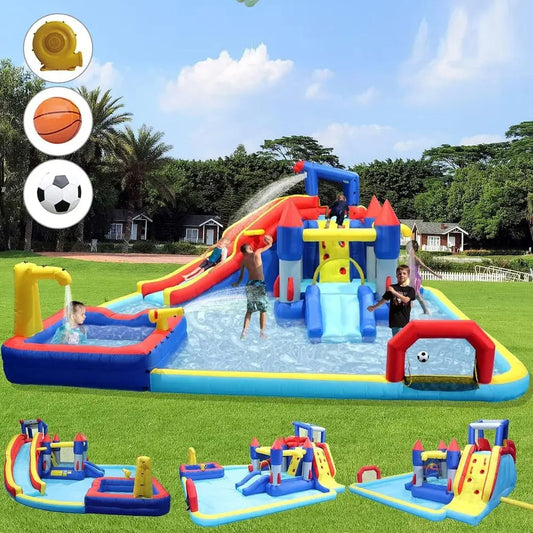 10 in 1 Iatable Water Slide Bounce House for Kids,19ft L x 17ft W x 8ft H,Blow Up Water Slide for Backyard,Iatable Pool Slide wi
