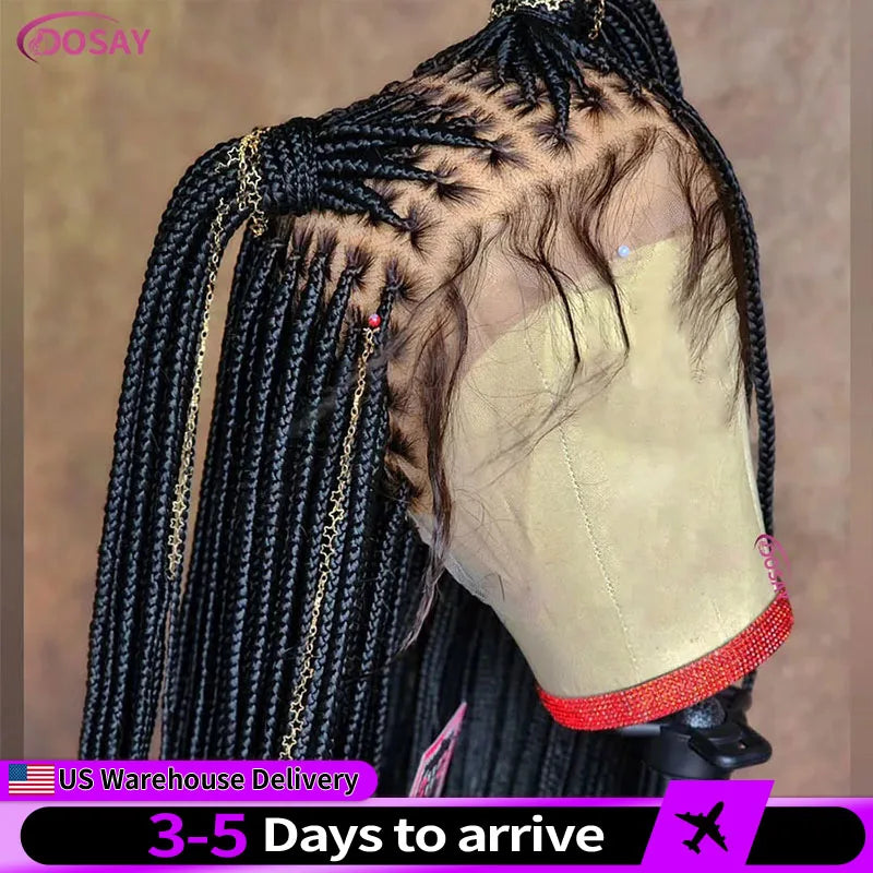 Dosay Synthetic Box Braided Wig Full Lace Cornrow Wig