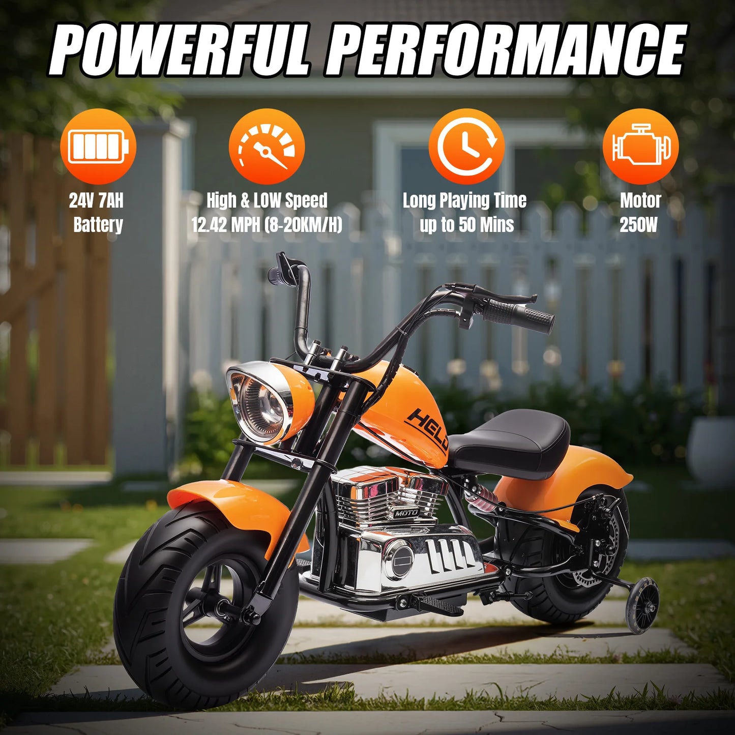 24V Kids Electric Dirt Bike,2-Wheeler Electric Motorcycle,Battery Powered Ride on Toy Car for Aged 8+ Big Kids Gift,w/ Handbrake