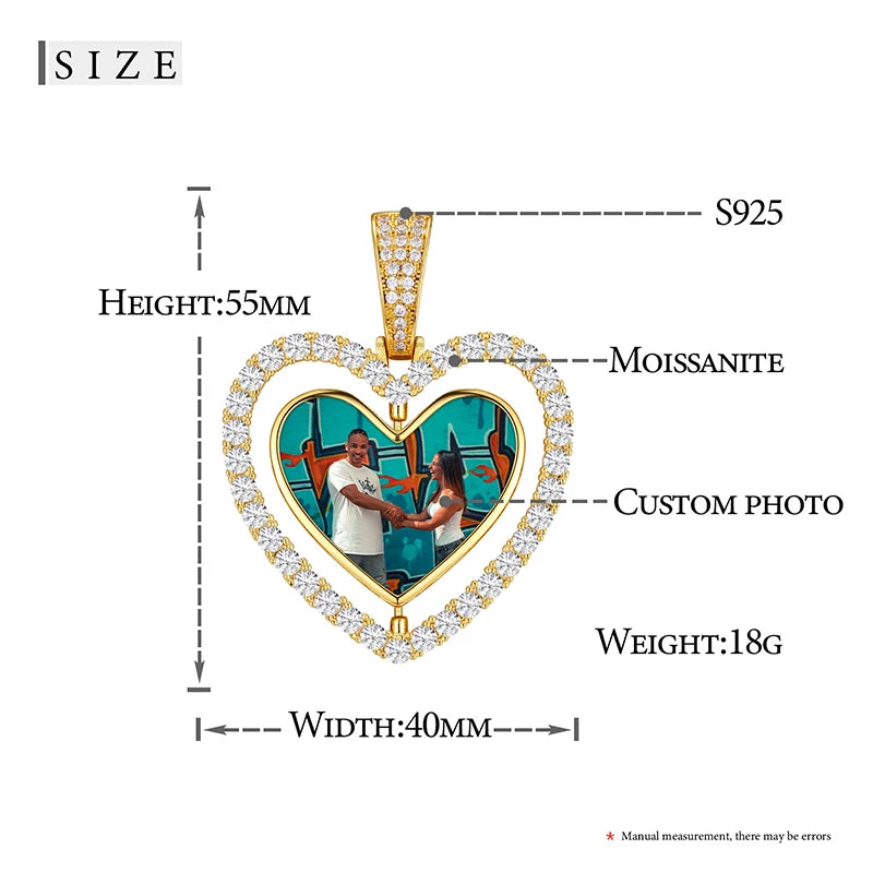 TUHECN Moissanite Pendant Necklace 925 Sterling Silver