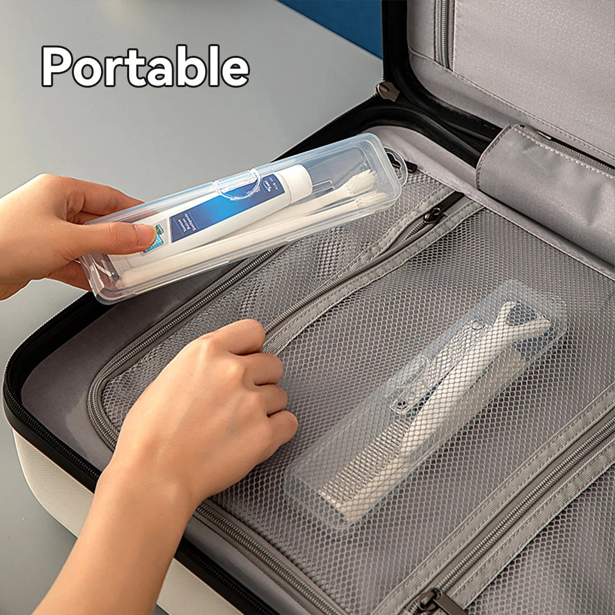 WORTHBUY Toothbrush Box Transparent Organizer Case Travel Portable Toothbrush Holder Plastic Toothpaste Box Storage Container