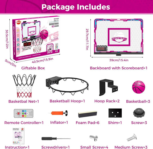 VATOS Basketball Hoop Mini Scoreboard With 7 LED Light