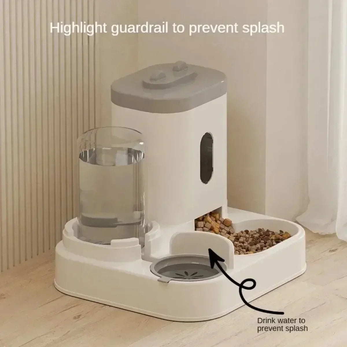 Feature Automatic Feeder Dog Cat Food Bowl Water Fountain