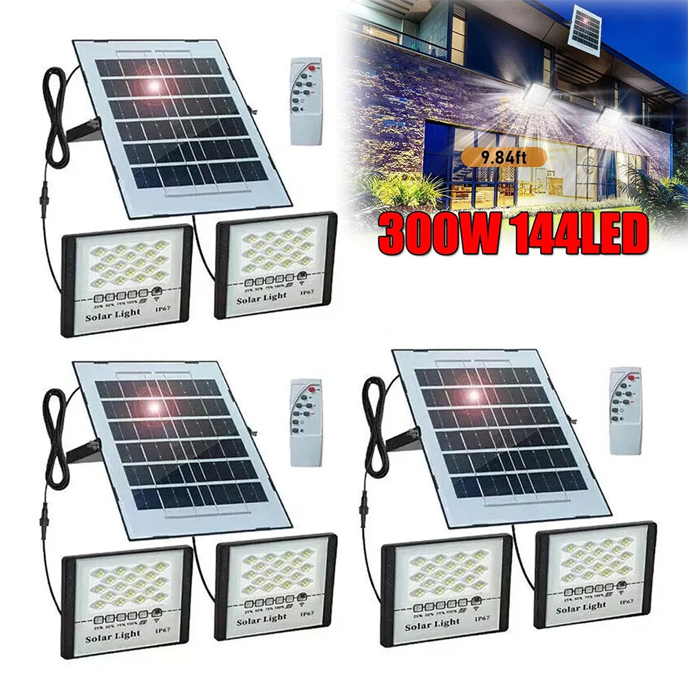 Solar Street Light 300W LED Flood Lamp Dusk To Dawn