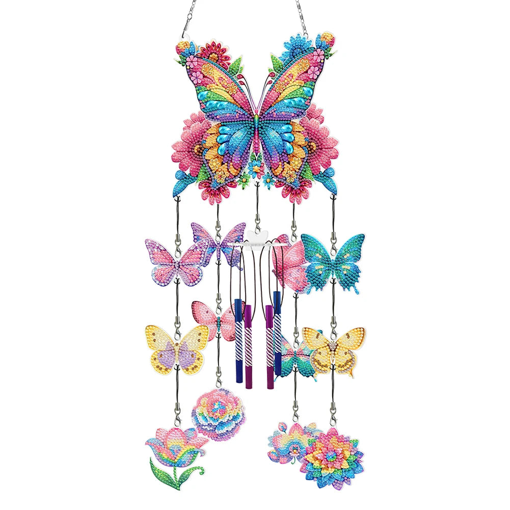 Frame Butterfly Wind Chime Diamond Painting Hanging Pendant
