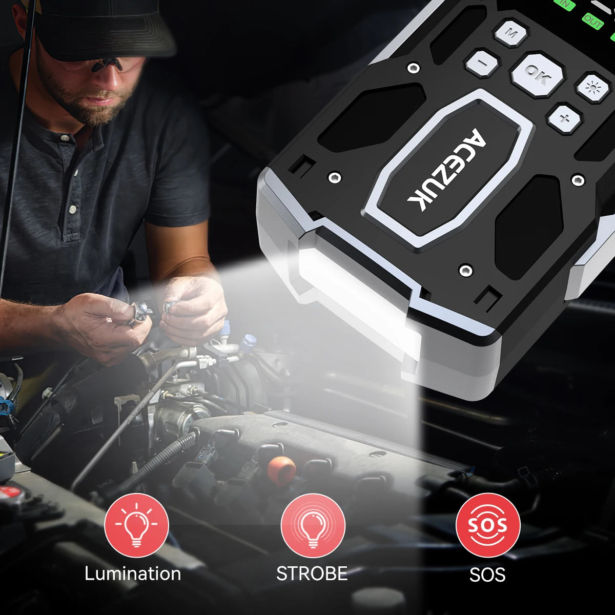 ACEZUK Jump Starter Power Bank 12V 3000A 4000A 5000A