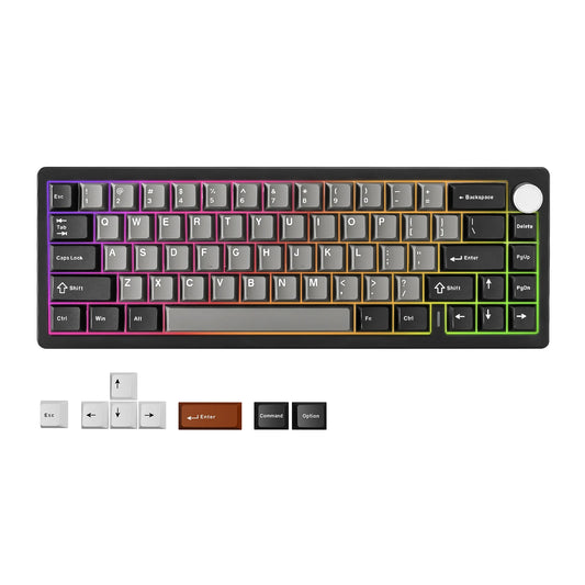YUNZII AL68 Wireless Mechanical Keyboard QMKVIA Aluminum HotSwapKnob USBTypeCConnector