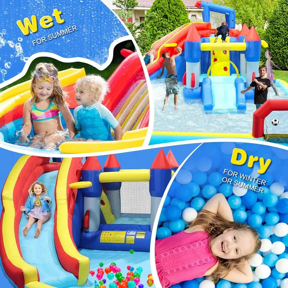 10 in 1 Iatable Water Slide Bounce House for Kids,19ft L x 17ft W x 8ft H,Blow Up Water Slide for Backyard,Iatable Pool Slide wi