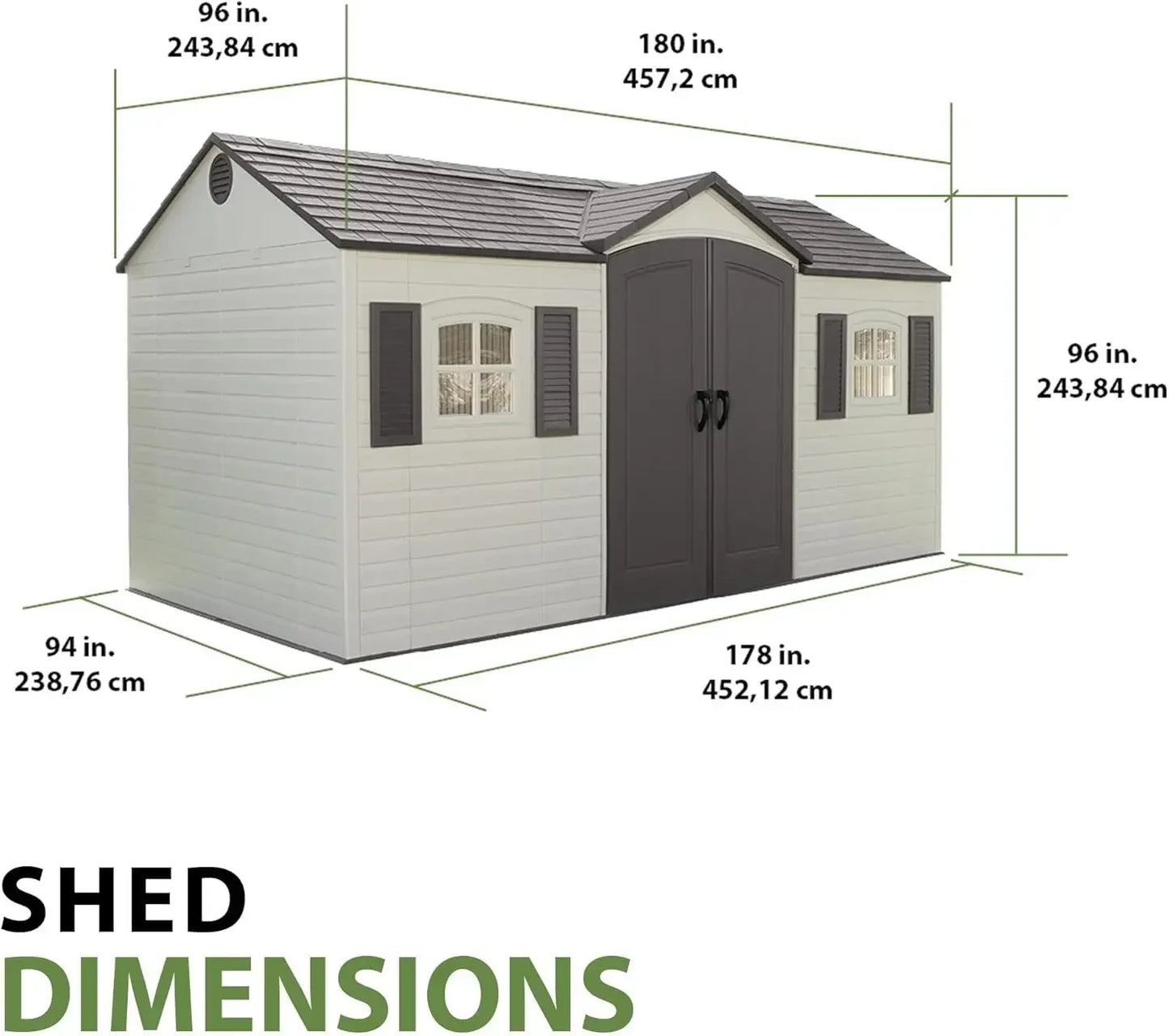 Outdoor Storage Shed Heavy Duty Garden Shelter Weatherproof UV Resistant