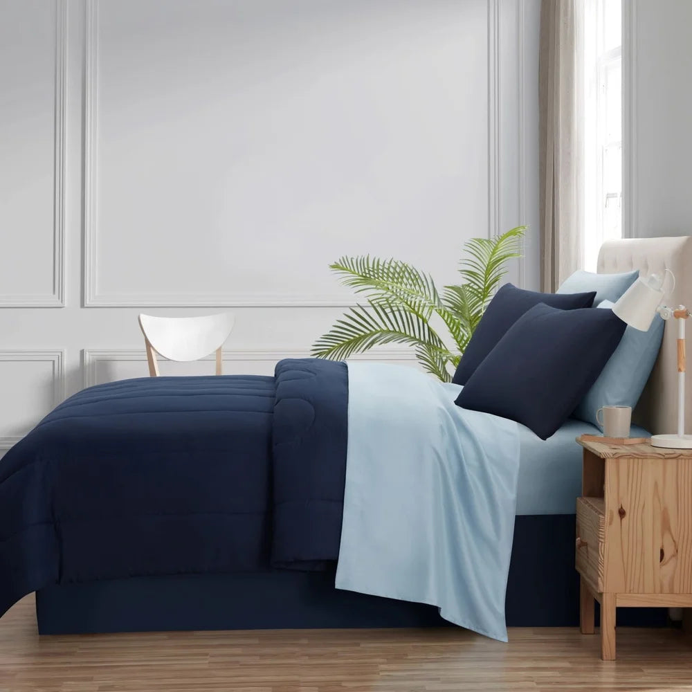 DUTRIEUXCN Reversible 7 Piece Bedding Set Polyester