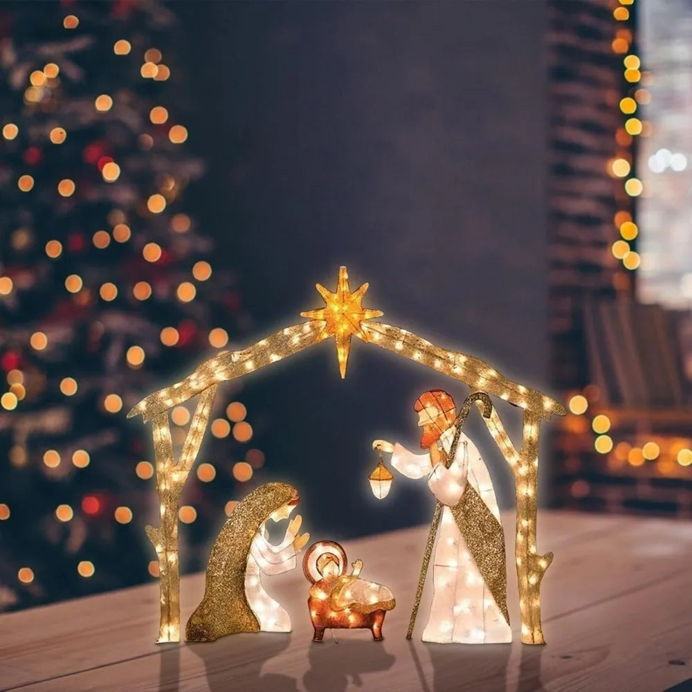 Hot Sale Outdoor Lighted Nativity Scene With light Waterproof Nativity Scene Christmas Decoration Easter Yard Decoration