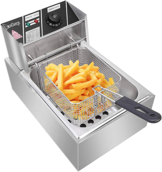 Iosn Electric Fryer Stainless Steel Countertop Deep Fryer