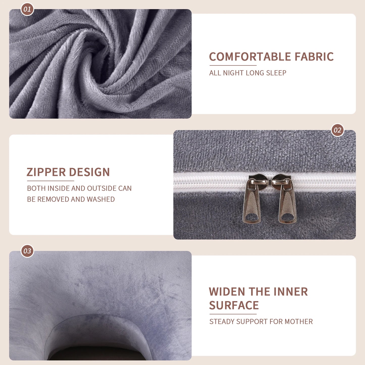 Zhejiang G Shaped Maternity Pillow With Removable Cover