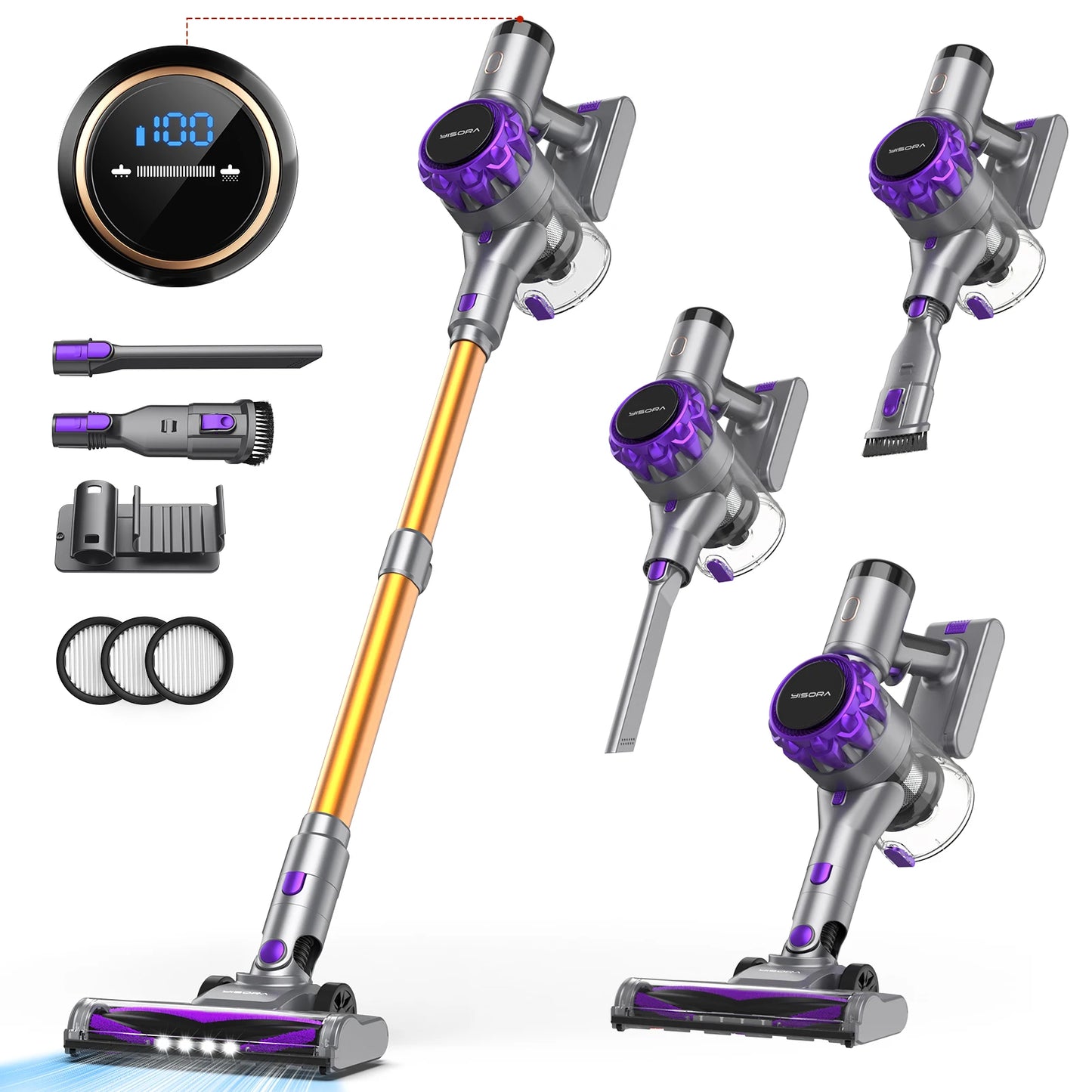 INSE YISORA Cordless Vacuum Cleaner 40KPa 55Mins Run Time