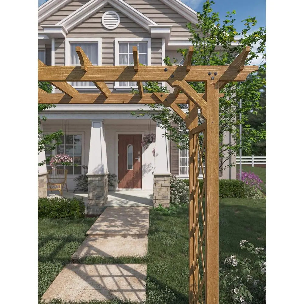Rustic Garden Decor Shade Arch Arbor Outdoor Yard Accent