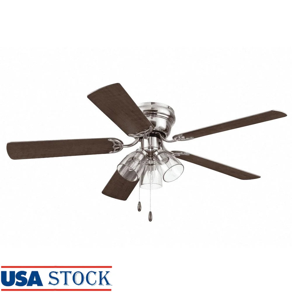 XMSJ Ceiling Fan With Light Renton Flush Mount Indoor